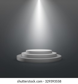 empty white stage podium. vector illustration. advertising porter template
