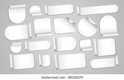 Set White Paper Stickers On White Stock Vector (Royalty Free) 277320470