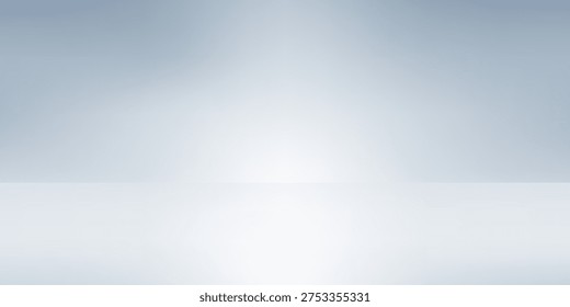 Empty white studio background. Design for displaying product. White grey perspective flow waves background. Abstract creative interior. 