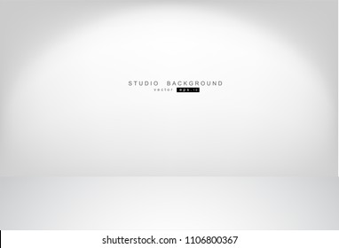 Empty White Studio room Backdrop. Light interior with copyspace for your creative project . Vector illustration EPS 10