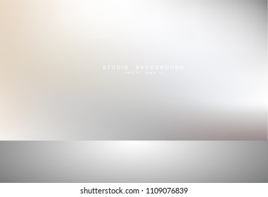 Empty White Studio room Backdrop. Light interior with copyspace for your creative project . Vector illustration EPS 10