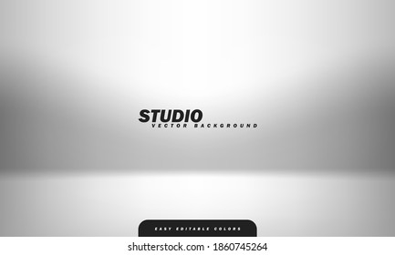 Empty white studio room background, used as background for display your products. Vector illustration. Easy editable colors.