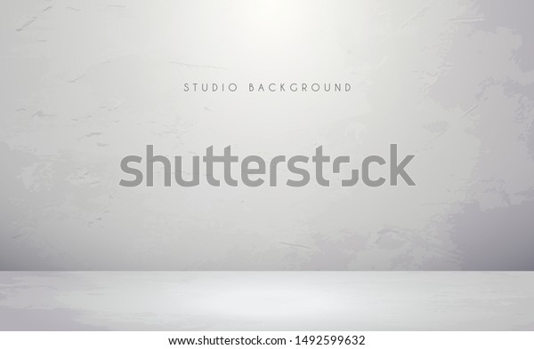 Empty White Studio Room Background Stock Vector Royalty Free