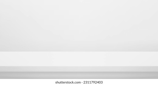 Empty white studio room. Space for selling products on the website. white, grey background. Vector illustration.