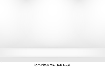 Empty White Studio Table or Shelf, Product Display Background