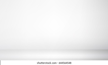 Empty White Wall. Abstract Interior. Like Studio Room. Vector