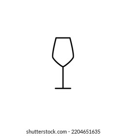 empty white wine glass icon on white background. simple, line, silhouette and clean style. black and white. suitable for symbol, sign, icon or logo