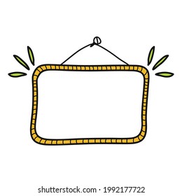 empty whiteboard doodle, vector illustration.
