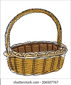 Empty Wicker Basket.