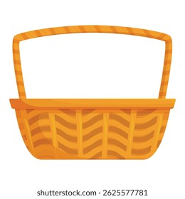 Empty wicker basket standing on white background, container made of interwoven material