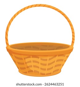 Leerer Korb wartet darauf, mit Äpfeln, Gemüse aus dem Garten oder leckerem Essen für ein Picknick gefüllt zu werden