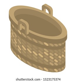 Empty wicker icon. Isometric of empty wicker vector icon for web design isolated on white background