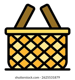 Empty wicker icon. Outline empty wicker vector icon color flat isolated