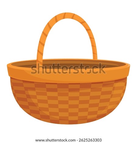Empty wicker picnic basket with a checkered pattern waiting to be filled with delicious food and taken on a relaxing outdoor adventure