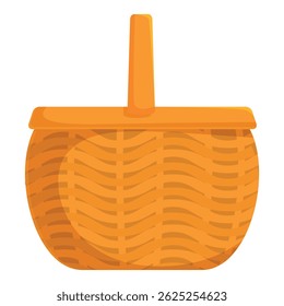 Empty wicker picnic basket waiting to be filled with tasty food for a nice outdoor lunch