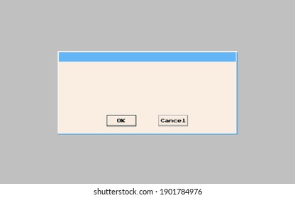 empty window with ok buttons and cancel. nostalgic pc message. vector illustration