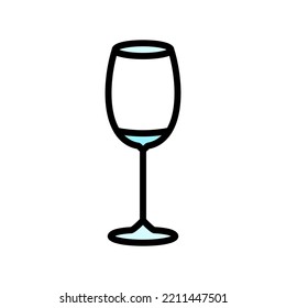 Empty Wine Glass Color Icon Vector. Empty Wine Glass Sign. Isolated Symbol Illustration