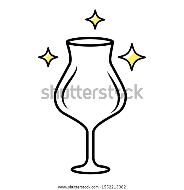 Empty Wine Glass Color Icon Crystal Stock Vector Royalty Free 1552213382