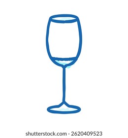 empty wine glass doodle icon sketch vector. empty wine glass sign. isolated symbol illustration