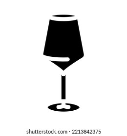 Empty Wine Glass Glyph Icon Vector. Empty Wine Glass Sign. Isolated Symbol Illustration