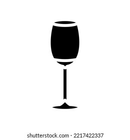 Empty Wine Glass Glyph Icon Vector. Empty Wine Glass Sign. Isolated Symbol Illustration