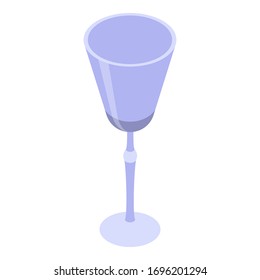 Leeres Weinglas-Symbol. Isometrisch aus leerem Weinglas Vektorillustration Symbol für Webdesign einzeln auf weißem Hintergrund