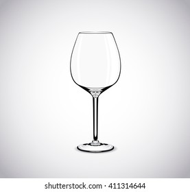 Empty wine glass. Isolated on white background.