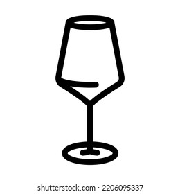 Empty Wine Glass Line Icon Vector. Empty Wine Glass Sign. Isolated Contour Symbol Black Illustration