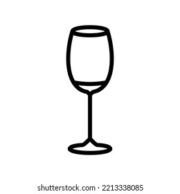 Empty Wine Glass Line Icon Vector. Empty Wine Glass Sign. Isolated Contour Symbol Black Illustration