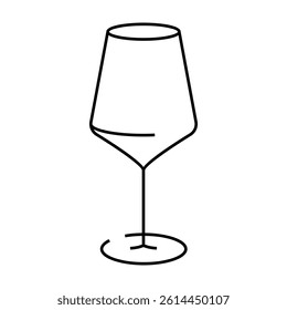 empty wine glass line icon vector. empty wine glass sign. isolated contour symbol black illustration