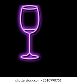 empty wine glass neon light sign vector. empty wine glass illustration