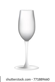 empty wine glass on white background, vector