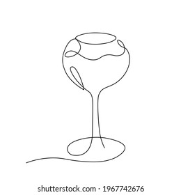 Empty wine glass with thin stem