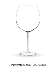 Empty wine glass - vector drawing