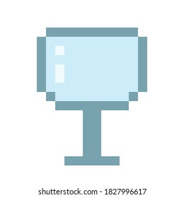 Empty wine glasses pixel art. Vector picture.