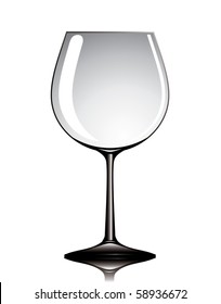 Empty wineglass isolated on white.