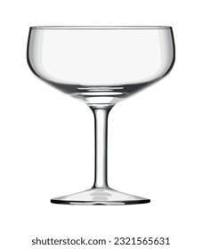 Empty wineglass reflects fragile elegance icon isolated