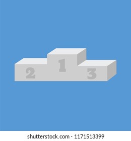 Empty winner podium. Winner pedestal, vector podium