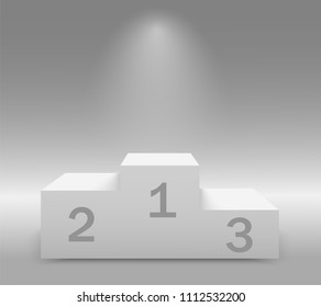 Empty Winners Podium with First, Second and Third Place for Award Ceremony. Vector illustration.
