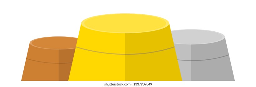 Empty Winners Podium with First, Second and Third Place for Award Ceremony. Gold, Silver and Bronze Award. Vector illustration for Your Design.