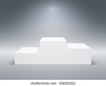 Empty Winners Podium with First, Second and Third Place for Award Ceremony. Vector illustration.