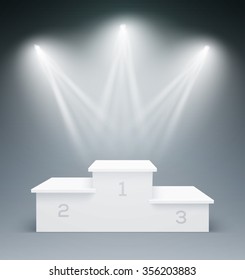 Empty Winners Podium with First, Second and Third Place for Award Ceremony. Vector illustration.