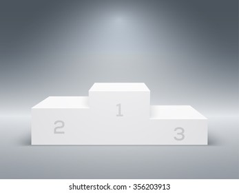 Empty Winners Podium with First, Second and Third Place for Award Ceremony. Vector illustration.