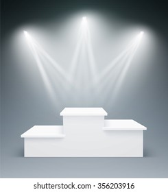 Empty Winners Podium with First, Second and Third Place for Award Ceremony. Vector illustration.