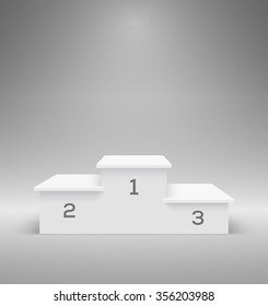 Empty Winners Podium with First, Second and Third Place for Award Ceremony. Vector illustration.