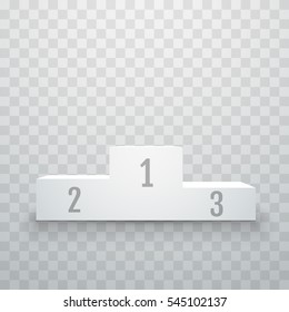 Empty winners podium with first, second and third place for award ceremony. Vector illustration