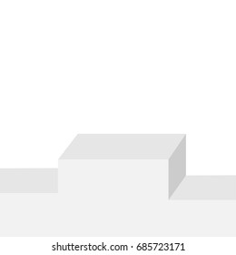 Empty winners square stage podium with first, second and third place for award ceremony. 3d realistic platform for design. Isolated. White background Isolated Template Flat design. Vector illustration