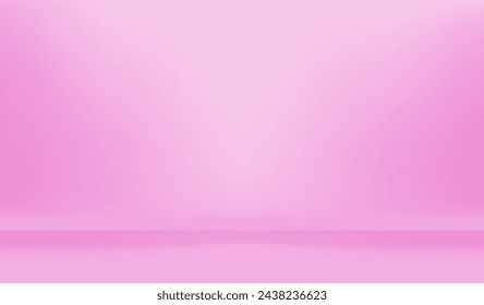 Habitación de estudio de color rosa claro vacío con foco. Ilustración de renderizado 3d para presentación