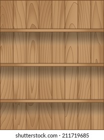 Empty wood shelf modern design, Vector illustration