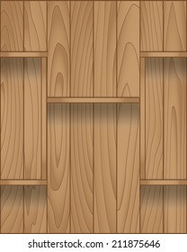 Empty wood shelf modern design, Vector illustration